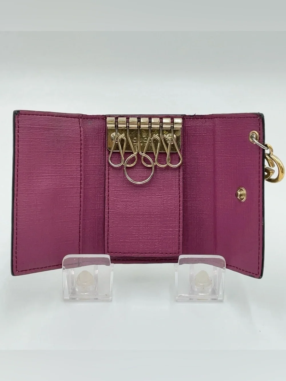 Auth Gucci GG Supreme Brown Leather 6-Key Holder 212111 with GG Charm - Picture 13 of 16